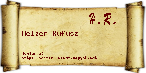 Heizer Rufusz névjegykártya